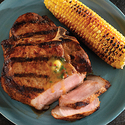 Grilled Porterhouse (Bone-In Loin) Chops with Chipotle Cilantro Butter